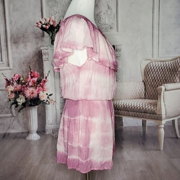 riviera Sun Pink Tie Dye Pull On Pockets Shorts One Piece Romper Size Medium - Picture 6 of 9